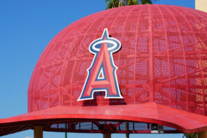 Best Cities in North Orange County, CA 1 Angels baseball cap at the Angel Stadium